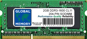 2GB DDR3 1600MHz PC3-12800 204-PIN SODIMM MEMORY RAM FOR DELL LAPTOPS/NOTEBOOKS